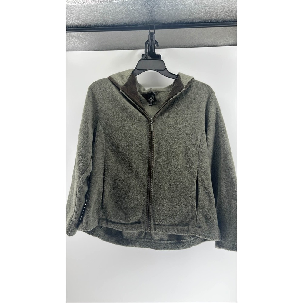 Carolyn Taylor Women's‎ Green Zip Fleece Hoodie Sz L